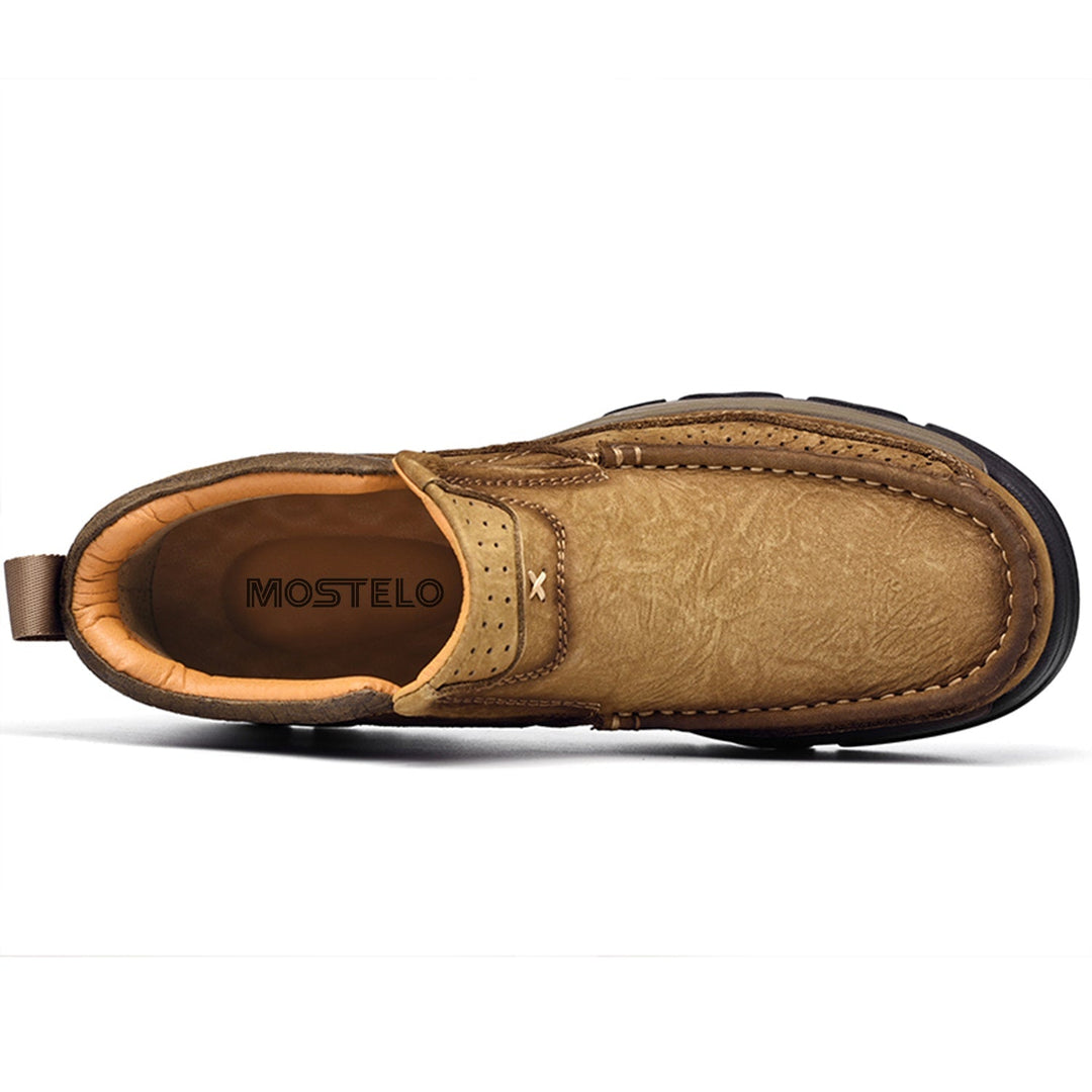 Unisex high-top comfort shoes, black leather with durable construction and orthopedic benefits