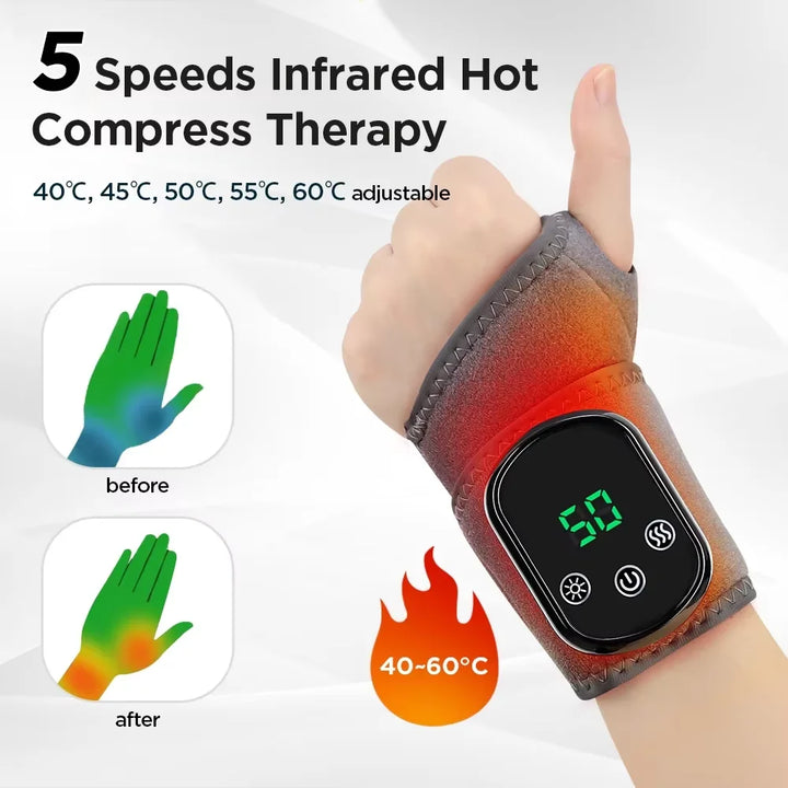 Versatile unisex infrared hot compress & vibration massager for pain relief.