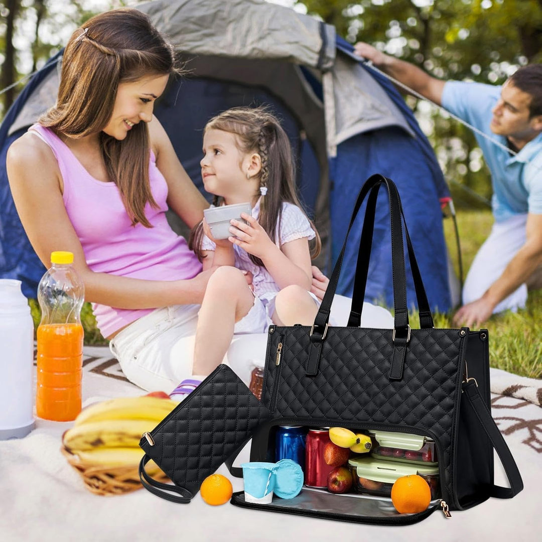 Insulated unisex tote bag for keeping lunch fresh & carrying a laptop. Ideal work & travel companion.