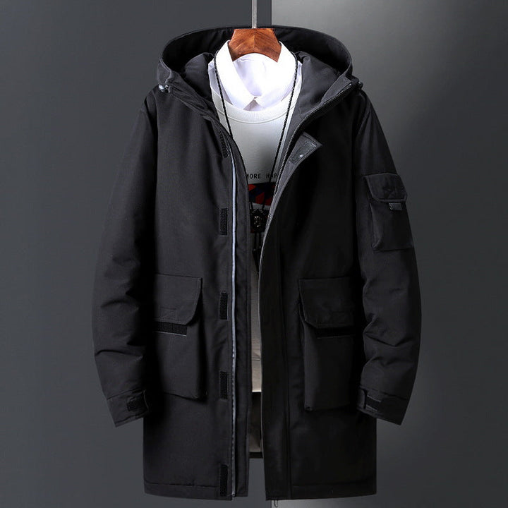 Unisex insulated winter parka jacket, weather-resistant, perfect for cold weather and outdoor adventures.