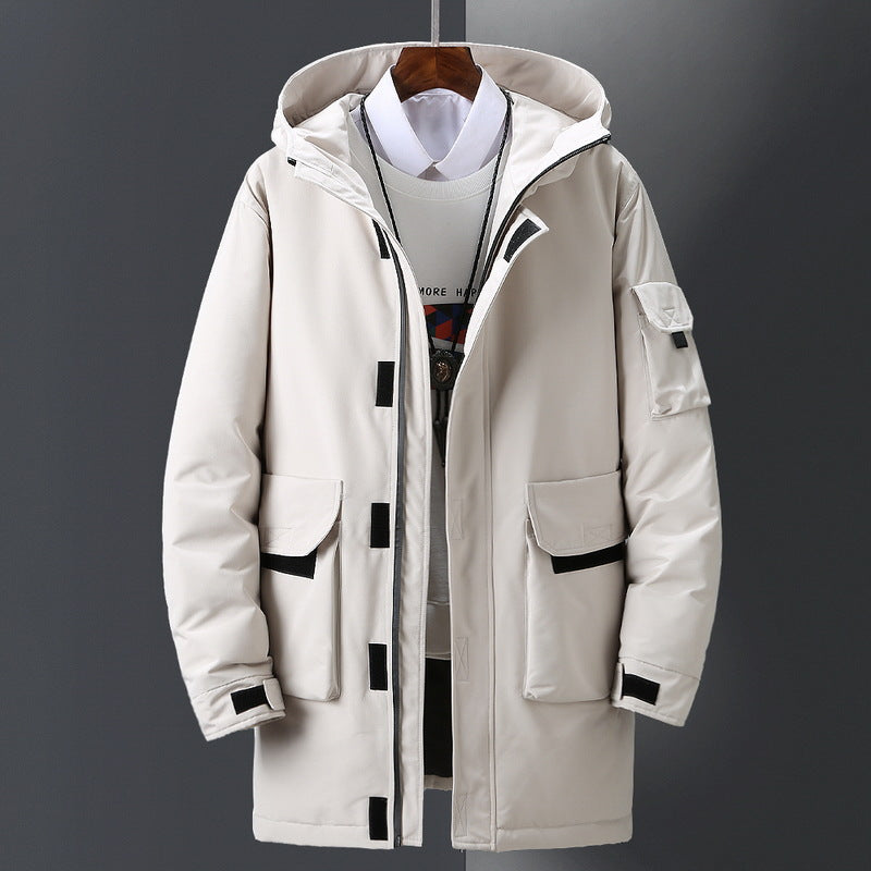 Warm unisex insulated parka, ideal winter coat for men and women, featuring durable weather protection.