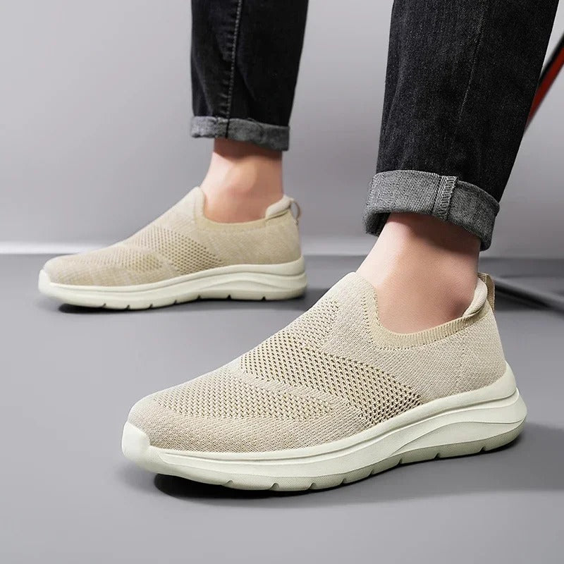 Unisex knit slip-on shoes with a flexible foam sole, offering superior comfort for daily use.