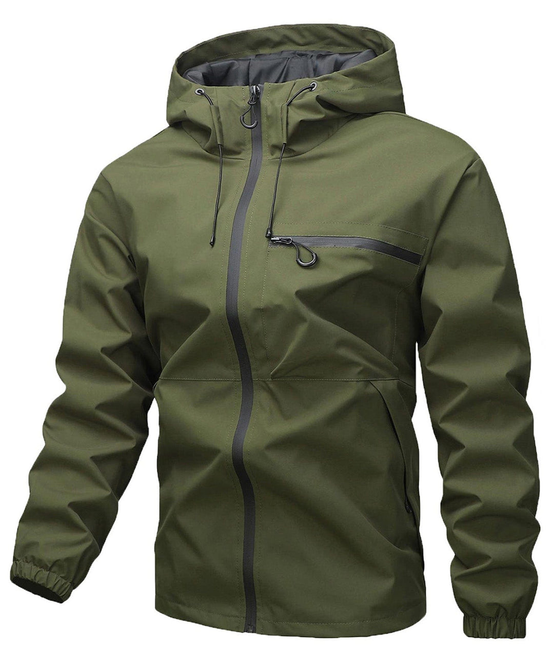 Unisex lightweight breathable outdoor jacket for hiking, front view, royal blue color.