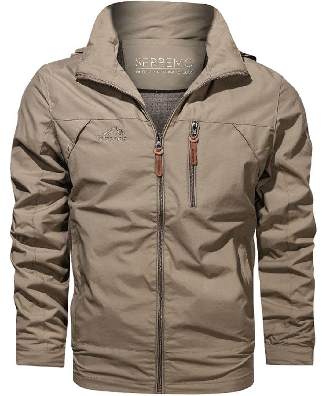 Athletic unisex rain jacket, a lightweight windbreaker in blue, ideal for outdoor activities