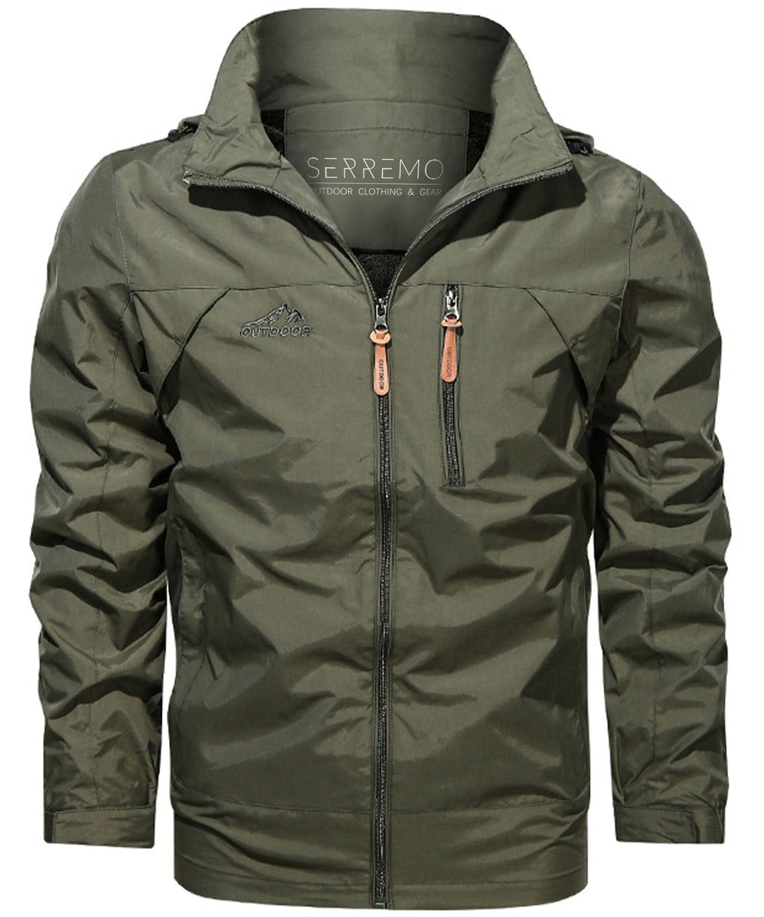 Casual grey unisex windbreaker jacket made of polyester, designed for comfortable, light outerwear