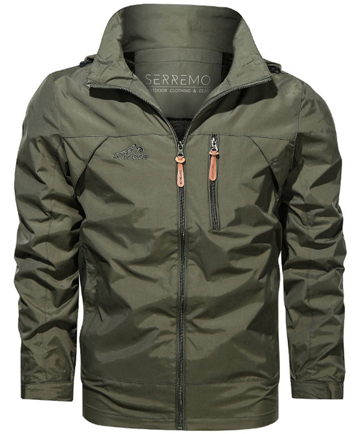 Casual grey unisex windbreaker jacket made of polyester, designed for comfortable, light outerwear
