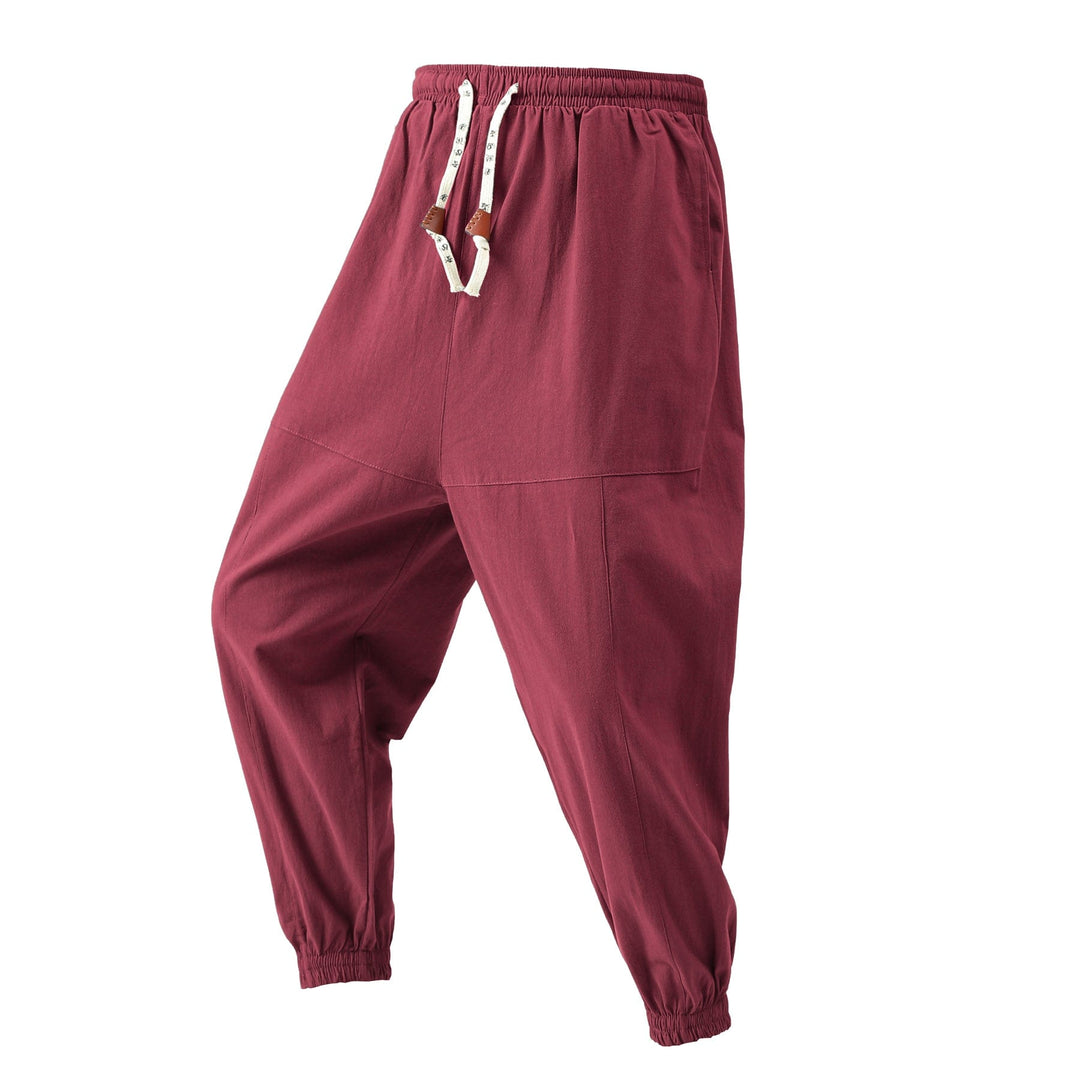 Cotton linen blend unisex harem pants, soft and comfortable, designed for ultimate relaxation and casual outings.