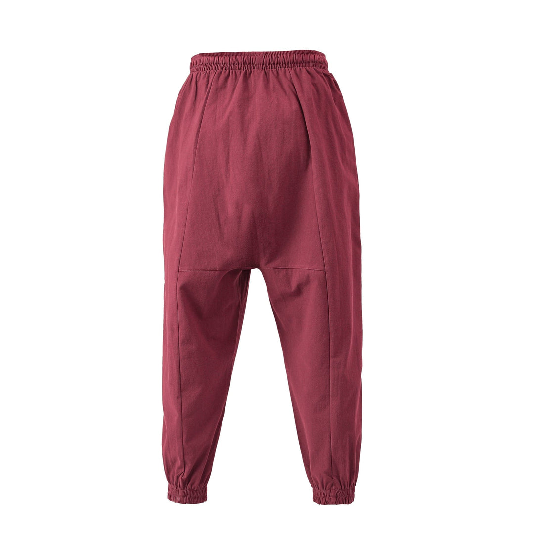 Unisex casual bottoms: comfortable, loose fit harem pants in a versatile boho style for everyday wear.