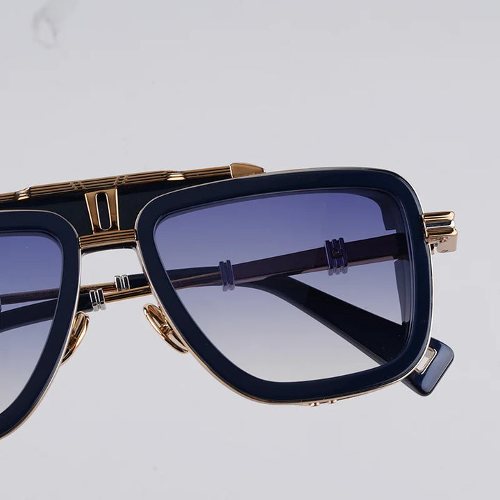 Stylish luxury architectural sunglasses for men and women, featuring gradient lenses and UV400 defense.