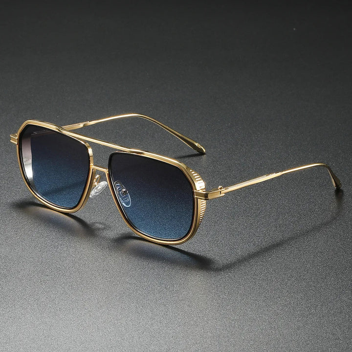 Unisex luxury aviator sunglasses with gradient lenses & metal frame. Classic UV400 fashion eyewear.