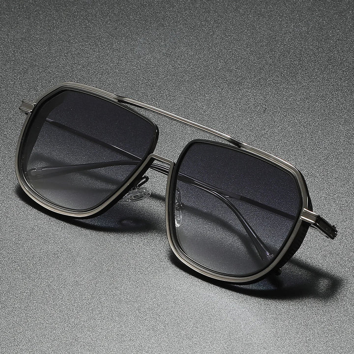 Fashionable unisex aviator sunglasses with gradient lenses. Luxury eyewear ensuring UV400 protection.