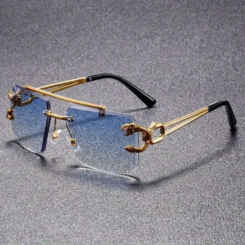 Unisex luxury statement sunglasses with bold black frames, perfect for making a fashion statement in any season.