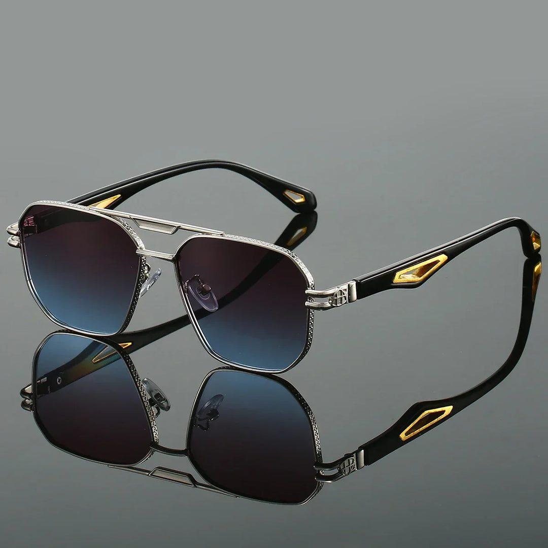 Unisex metal frame sunglasses with UV400 protection, ideal for fashion and eye protection during travel