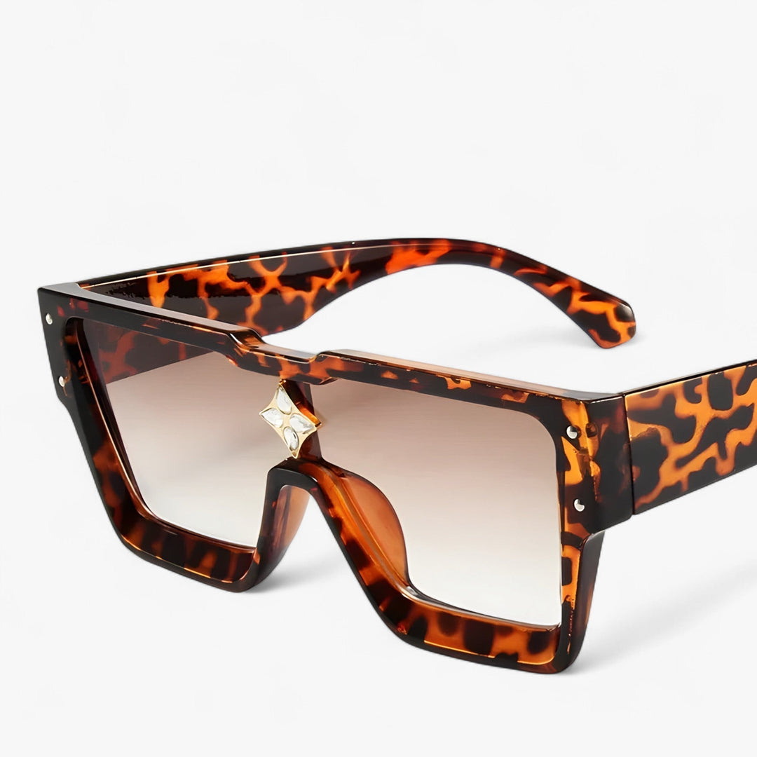 Angular mirrored punk sunglasses, unisex. UV400 tinted eyewear, a key streetwear fashion statement accessory.