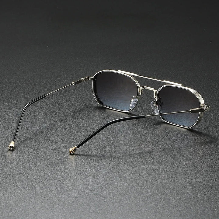 Fashionable unisex square frame sunglasses, black acetate, perfect for daily wear and sun protection.