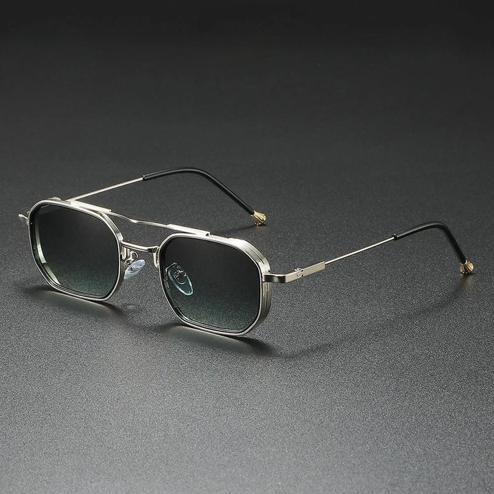 Unisex acetate sunglasses with a contemporary square frame, offering essential UV protection.