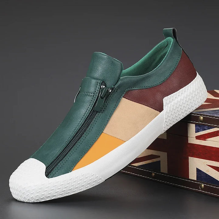 Unisex Modern Zip-Up Casual Sneakers, sleek design, comfortable everyday footwear for men and women.