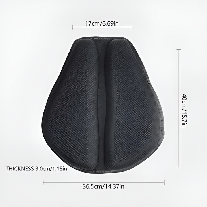 Premium motorcycle gel seat pad for men & women. Ensures vibration-free, breathable comfort on long rides.