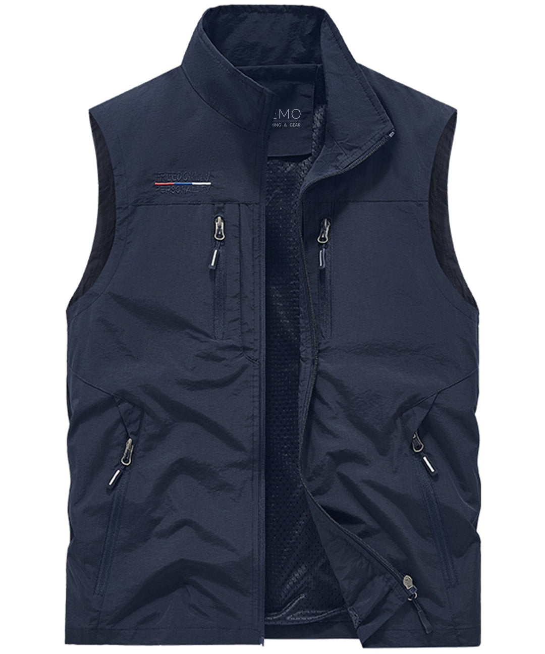 Unisex multi-pocket outdoor vest, perfect for travel & hiking, made from lightweight nylon/polyester.