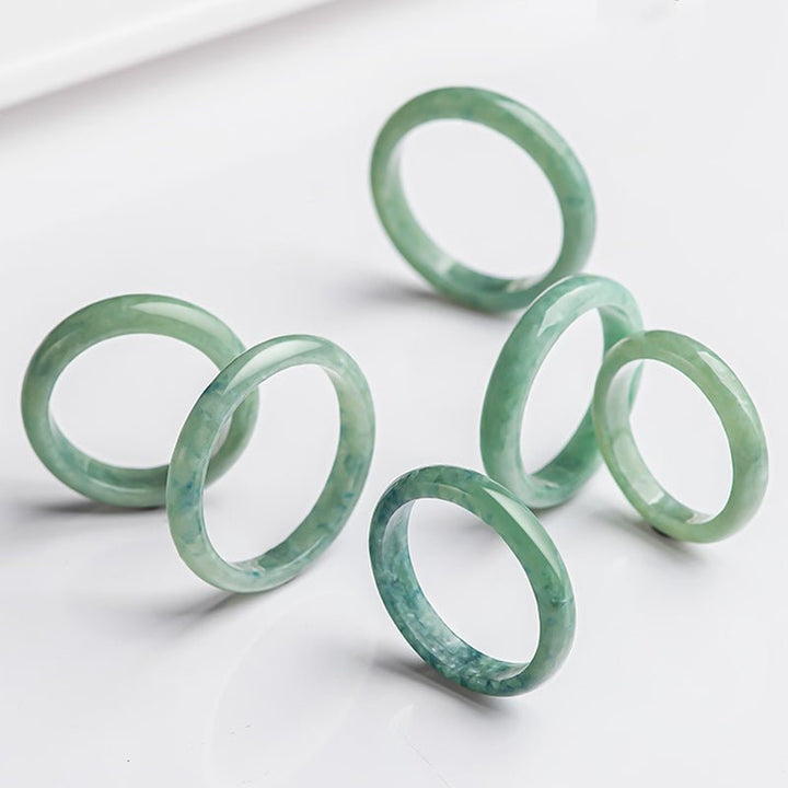 Unisex Natural Jade Prosperity Abundance Ring - 6 Sizes - Lexians
