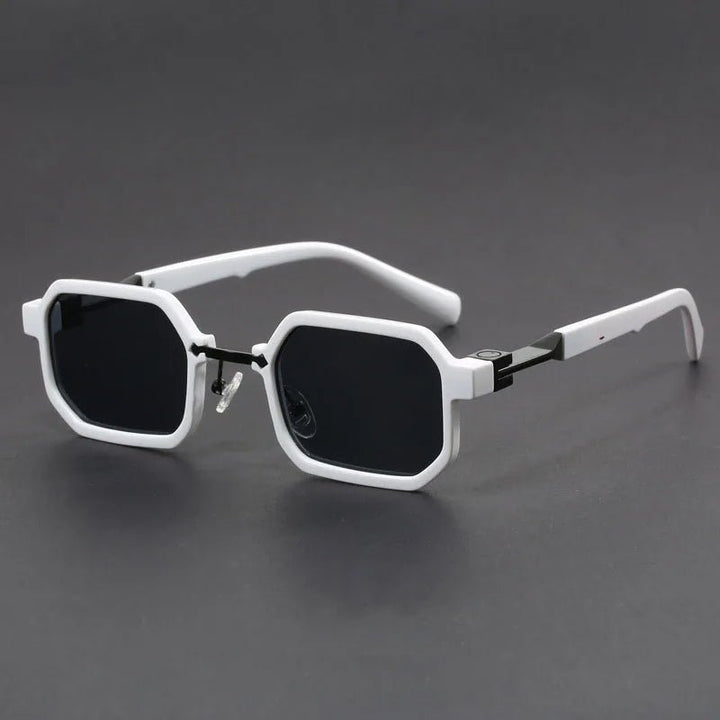 Stylish unisex octagon matte sunglasses, perfect for sun protection. Retro geometric eyewear.