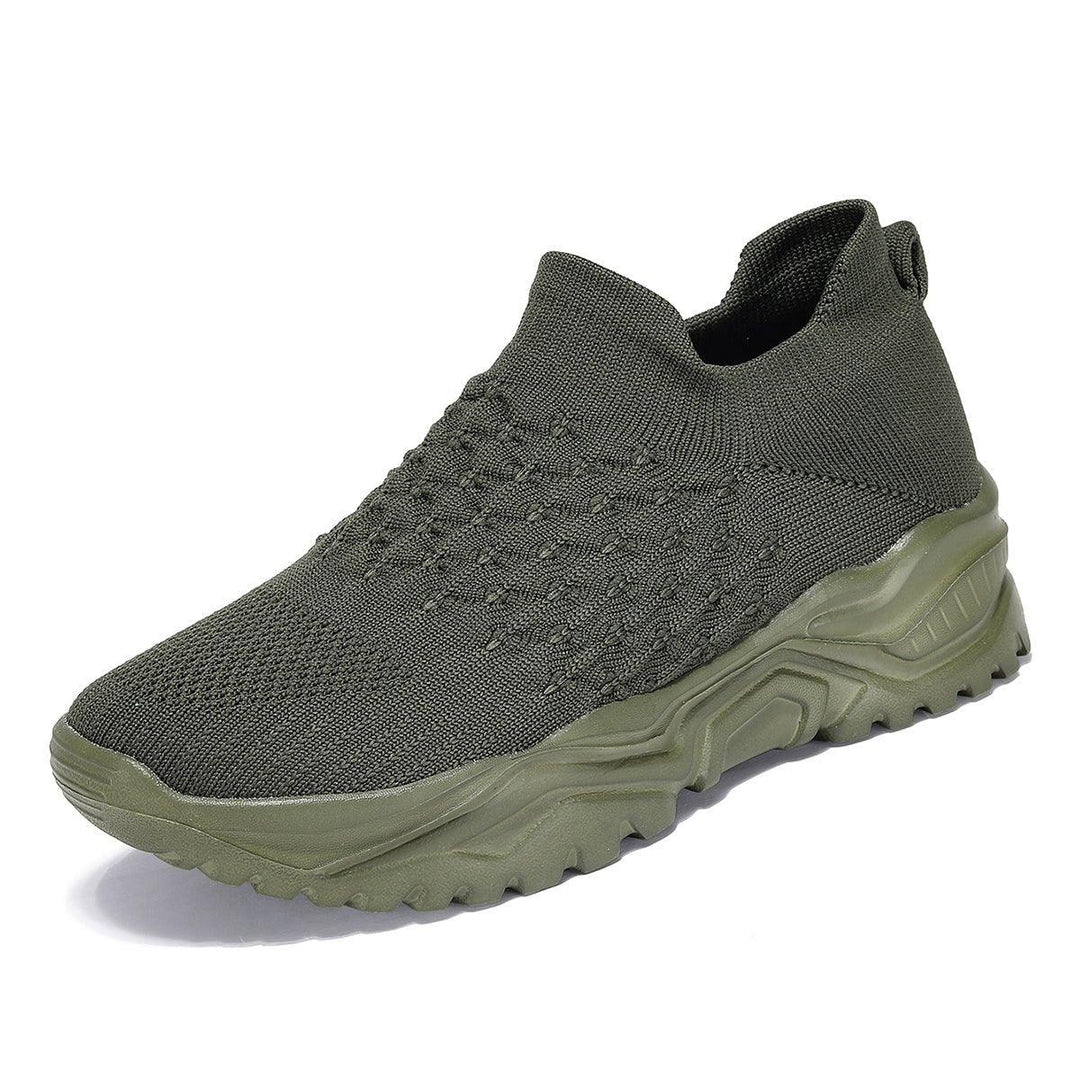 Side profile of a single olive green Ortho Cloud Slip-On Shoe, emphasizing orthopedic comfort