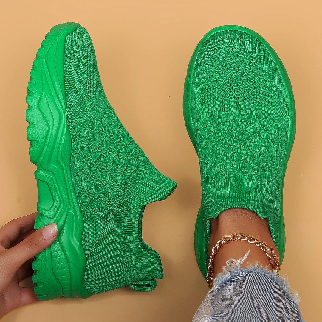 Unisex Ortho Cloud Slip-On Shoes in a vibrant green color, designed for all-day comfort and easy wear
