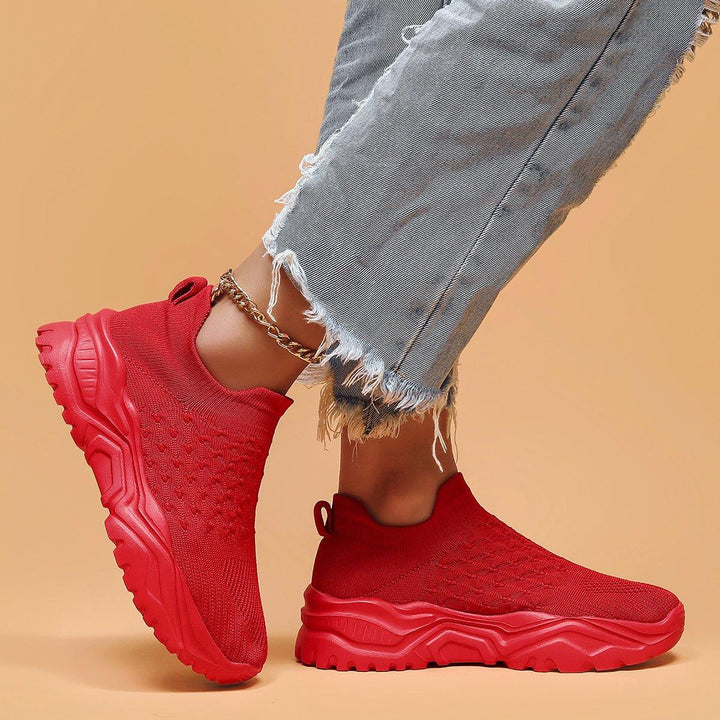 Red Rose Orthopedic Cloud Slip-On Shoes, emphasizing the cushioned insole and support features