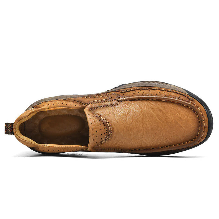 Orthopedic support shoes, black leather, highlighting their posture support design