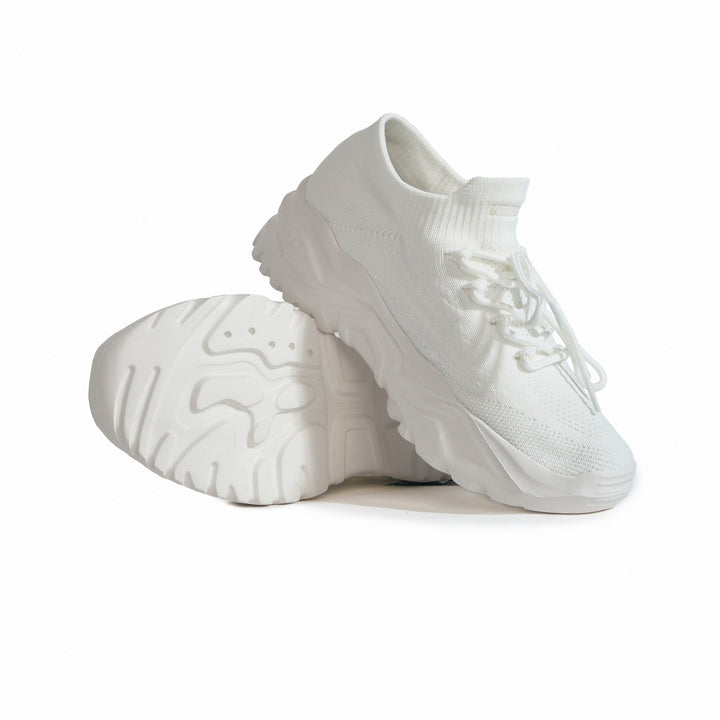 Side view of a blue unisex orthopedic walking shoe, showcasing its stability features