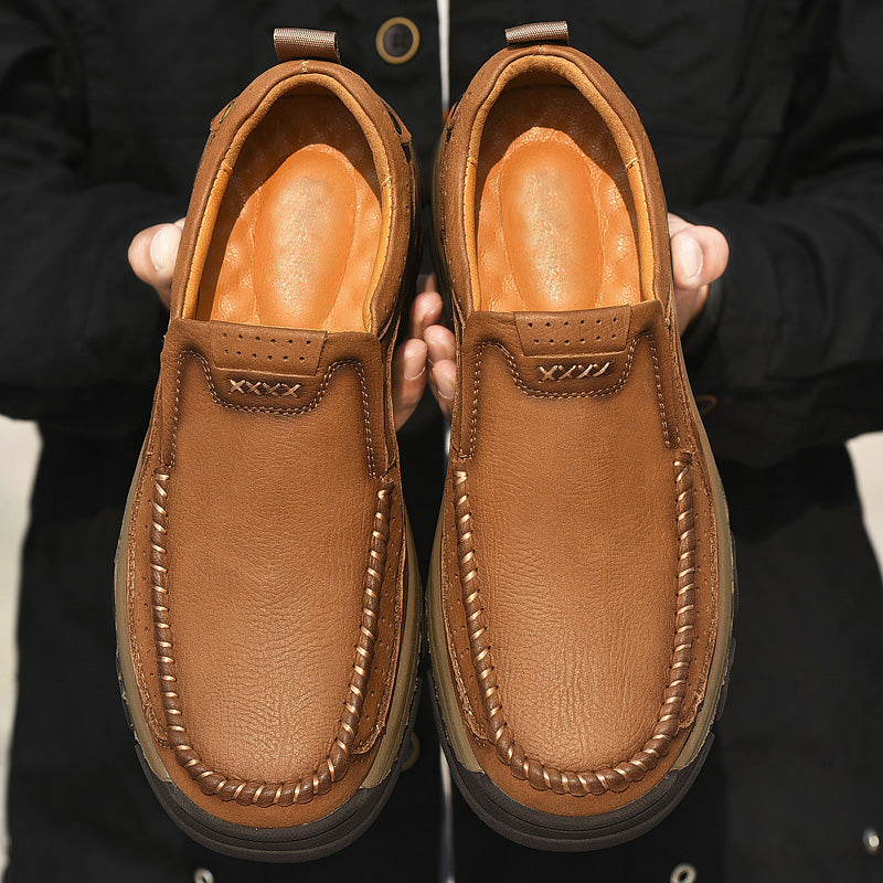 Side view of a Unisex Orthopedic Transition Boot, brown, showing arch support and cushioned sole.