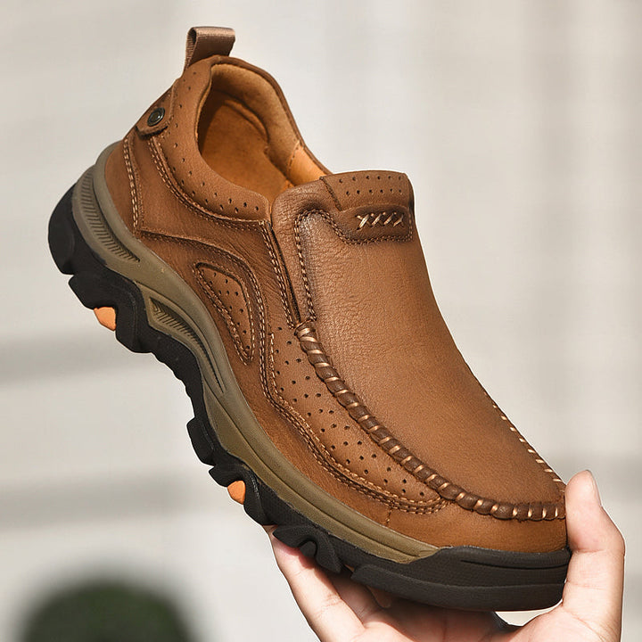 Unisex Orthopedic Transition Boots in a stylish grey leather, perfect blend of fashion and function.