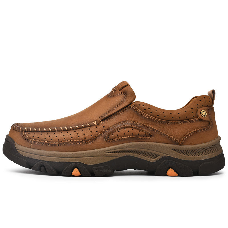 Model wearing brown Unisex Orthopedic Transition Boots, demonstrating their versatile casual look.