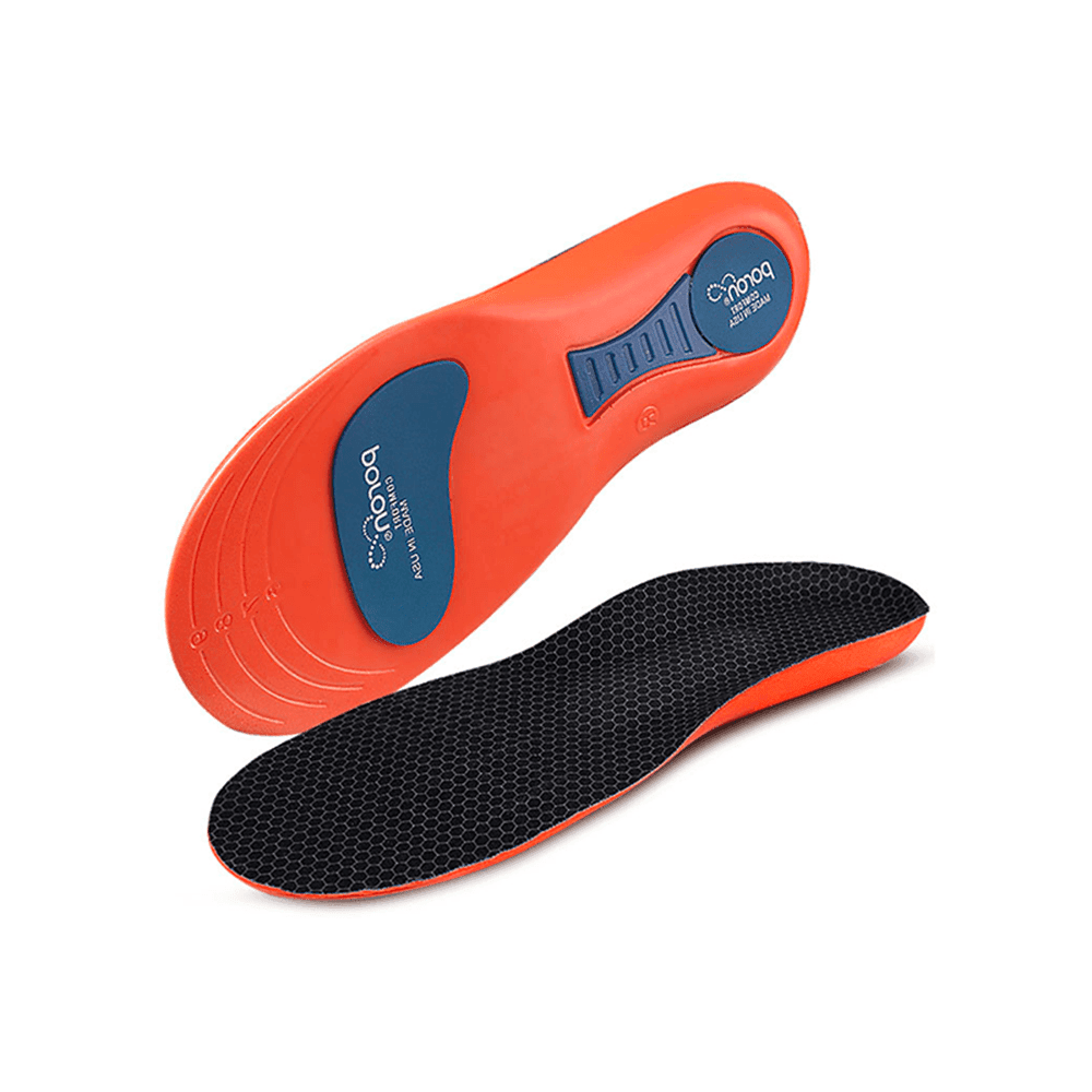 Detailed view of a flexible unisex insole, promoting foot health with optimal arch support