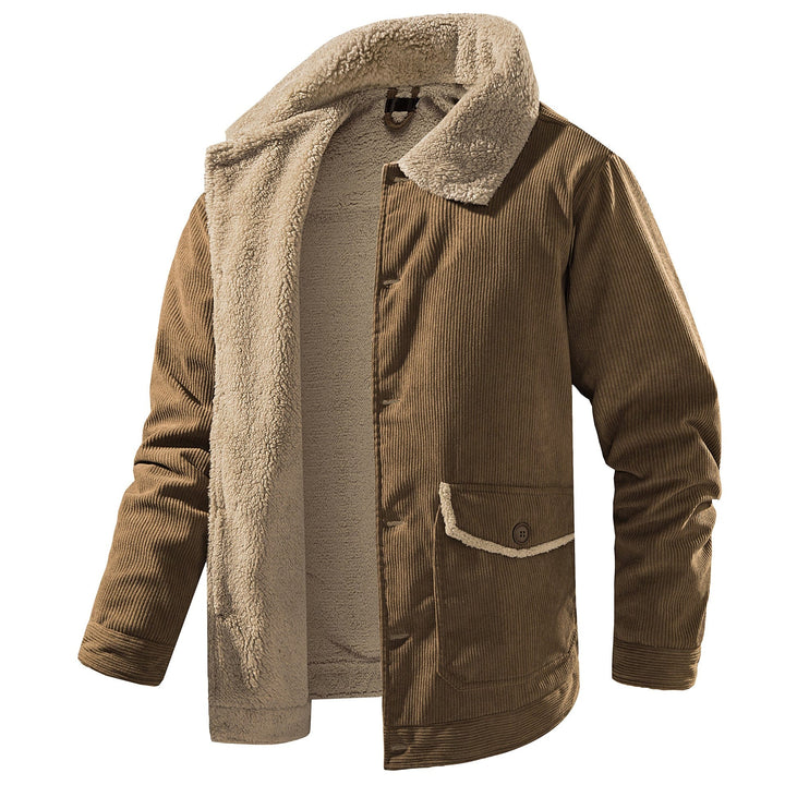 Unisex polyester jacket in a natural outdoors setting, perfect for hiking