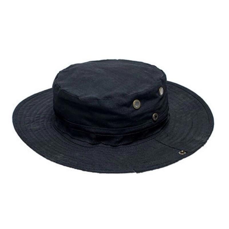 Camo outdoor wide brim sniper hat, breathable and packable, ideal for camping and outdoor activities.