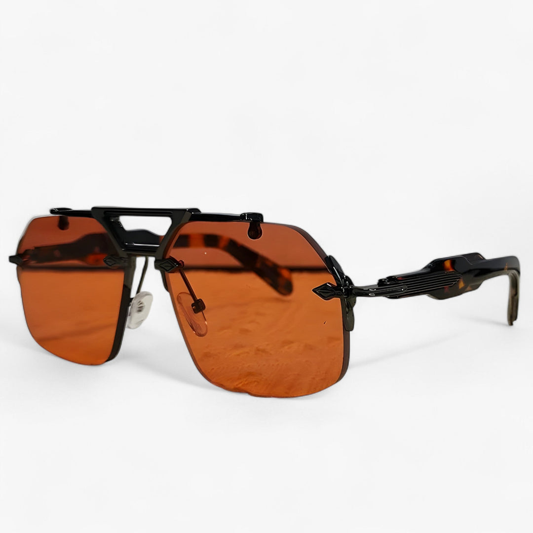 Unisex fashion sunglasses: oversized, rimless design with striking mirrored lenses & full UV protection.