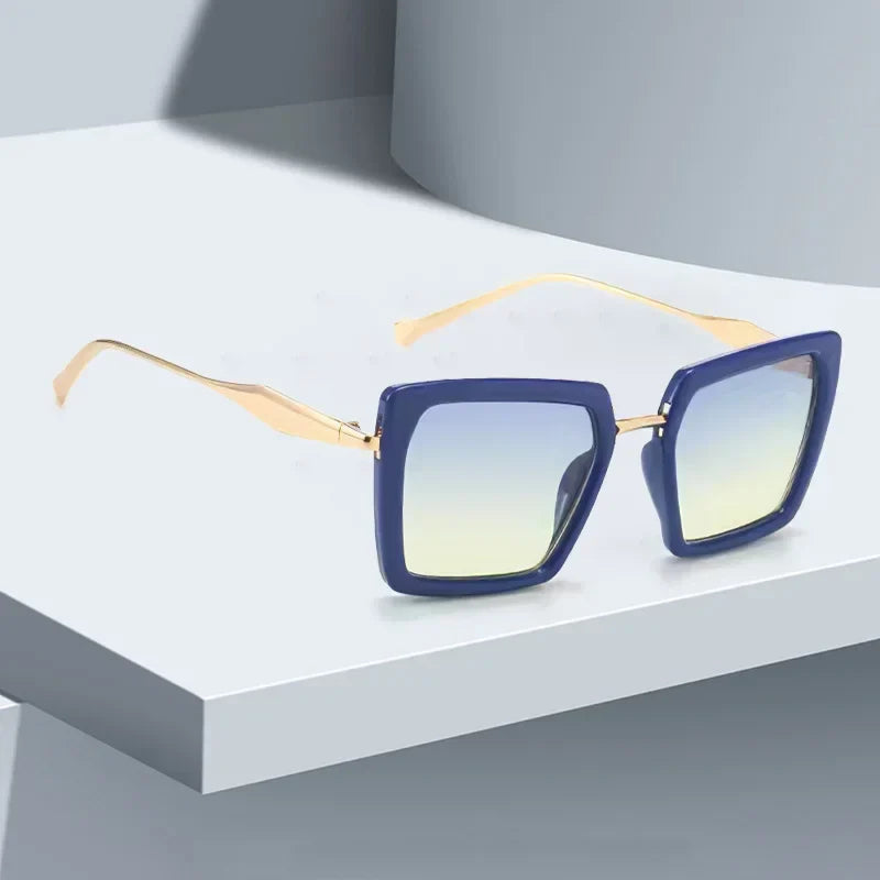 Close-up of stylish unisex oversized square sunglasses, perfect for a chic accessory look