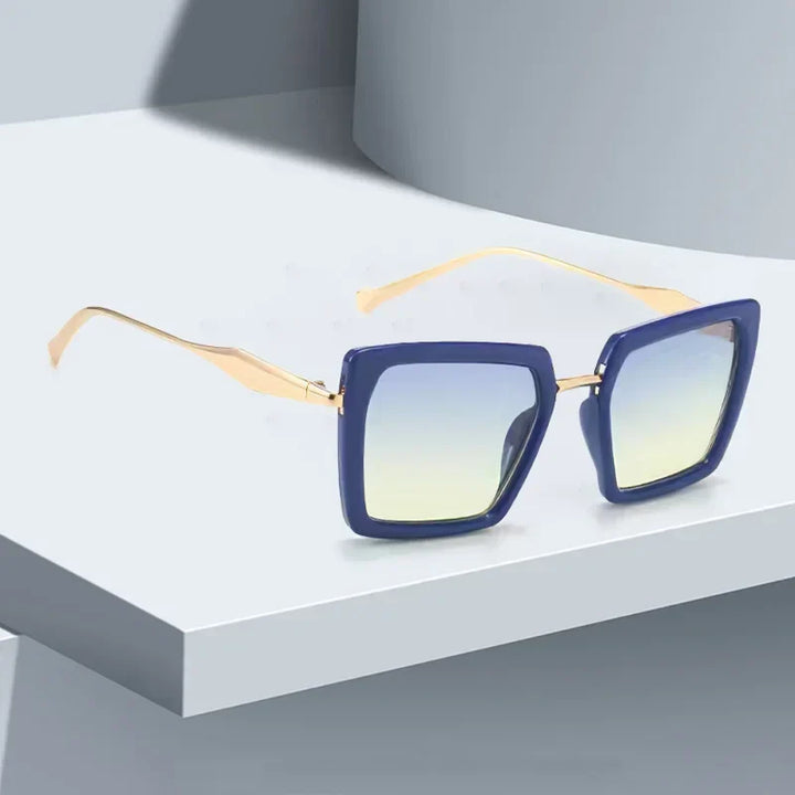 Close-up of stylish unisex oversized square sunglasses, perfect for a chic accessory look