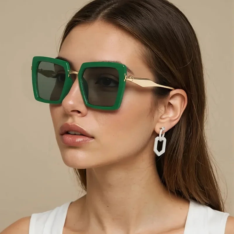 Unisex oversized square sunglasses in a flattering shape, offering UV400 protection and trendy style