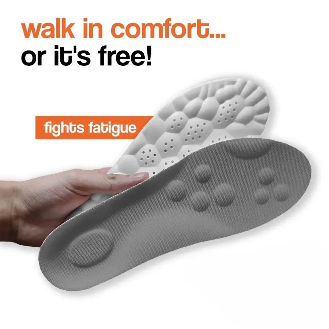 Pair of orthopedic massage insoles for pain relief, showing arch support and cushioning for shoes