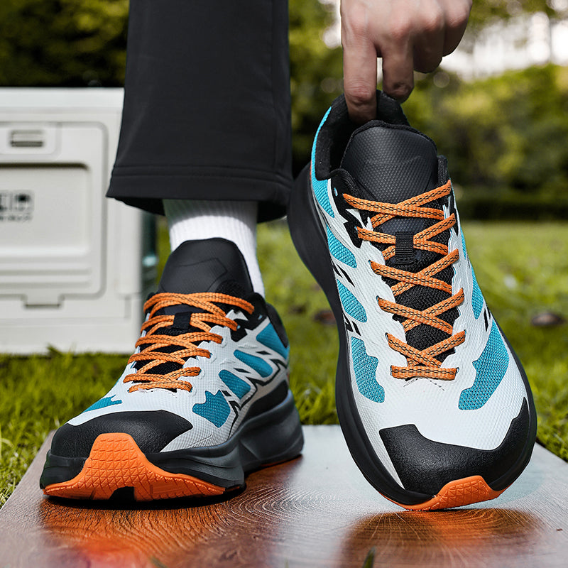 Unisex Trail Running Sneakers, dark blue with reflective accents, suitable for low-light running