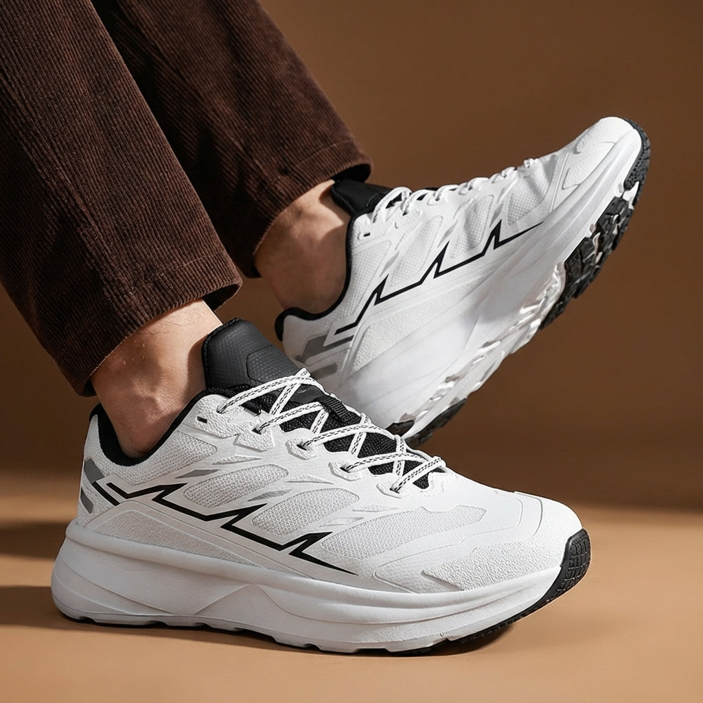 Unisex Trail Running Sneakers in forest green, with prominent tread on rubber sole for grip