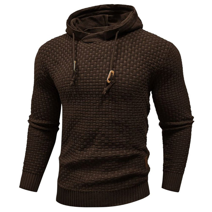 Model wearing Phantom Unisex Casual Fleece Hoodie, comfortably styled with jeans, everyday