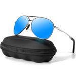 Silver frame - Blue lens