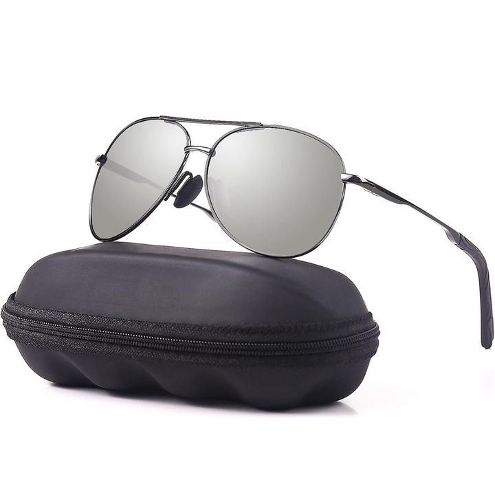 Unisex polarized aviator sunglasses. UV400 protection for outdoor activities and driving, with a durable metal frame.