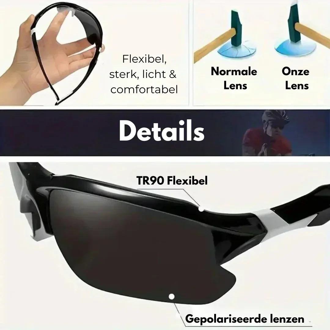 Versatile unisex sports sunglasses with polarized lenses for UV protection during any outdoor active performance.