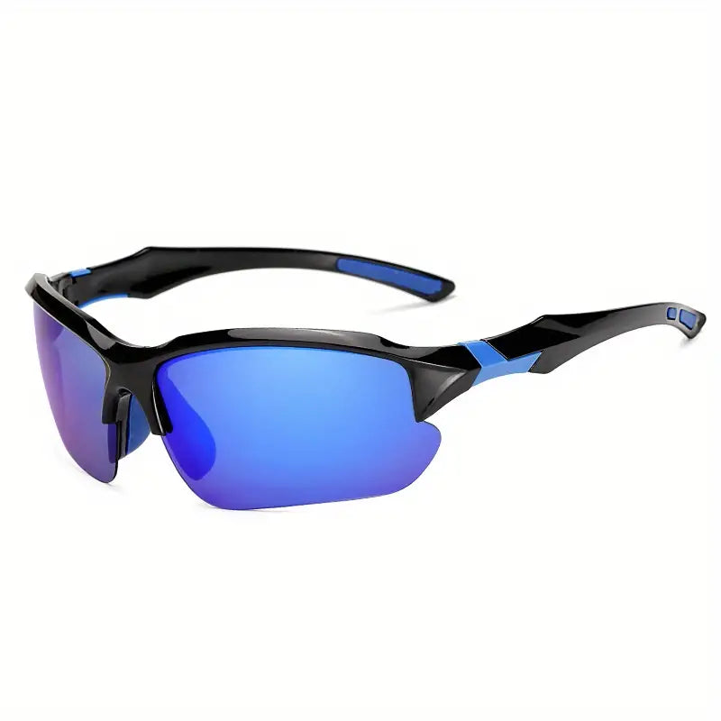 Polarized sports eyewear with 100% UV protection. Unisex design for active outdoor performance & glare reduction.