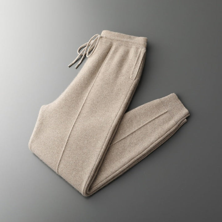 Soft dark grey merino wool joggers for men and women, ideal for cozy athleisure and lounging