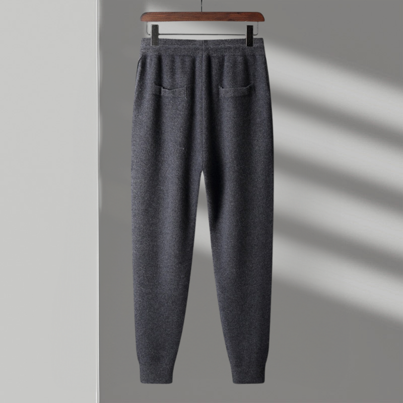 Unisex athleisure joggers made from luxurious merino wool, styled for casual comfort